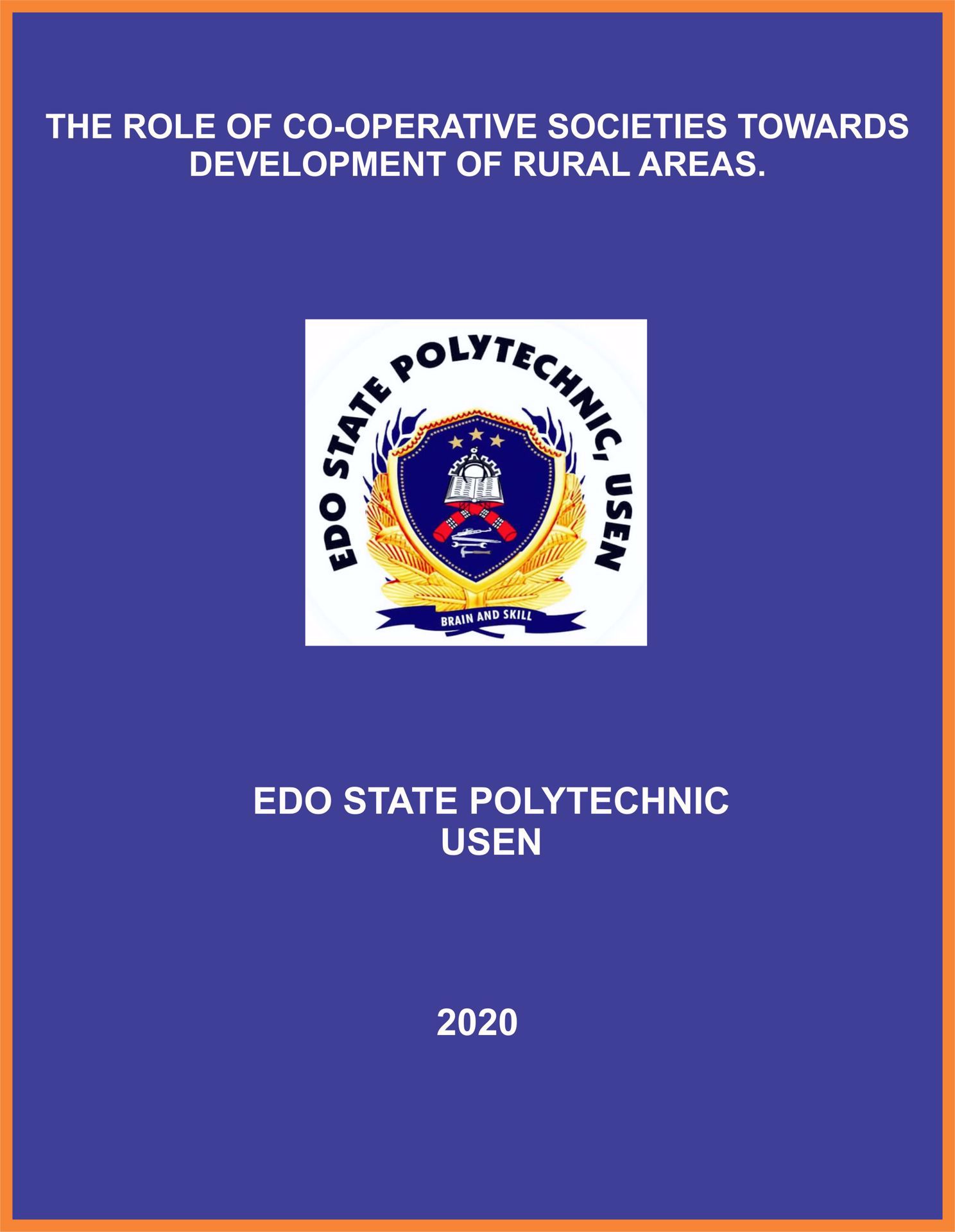 THE ROLE OF CO-OPERATIVE SOCIETIES TOWARDS DEVELOPMENT OF RURAL AREAS ...