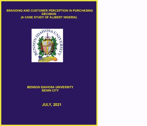 Picture of BRANDING AND CUSTOMER PERCEPTION IN PURCHASING DECISION (A CASE STUDY OF ALIBERT NIGERIA)