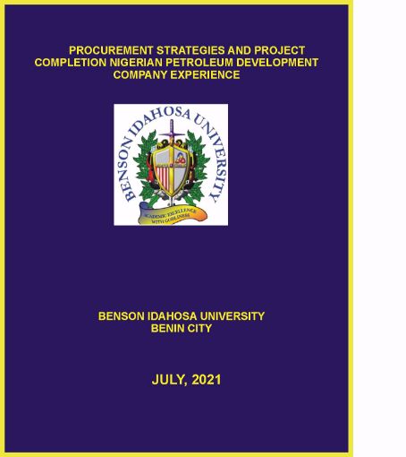 Picture of PROCUREMENT STRATEGIES AND PROJECT COMPLETION NIGERIAN PETROLEUM DEVELOPMENT COMPANY EXPERIENCE