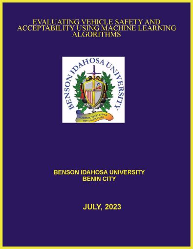 Picture of EVALUATING VEHICLE SAFETY AND ACCEPTABILITY USING MACHINE LEARNING ALGORITHMS