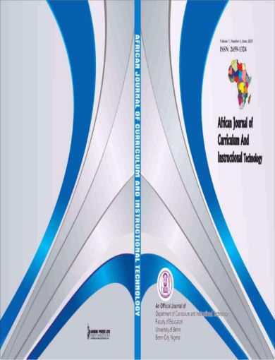 Picture of AFRICAN JOURNAL OF  CURRICULUM AND INSTRUCTIONAL TECHNOLOGY  (AJCIT) VOLUME 6, NUMBER 1