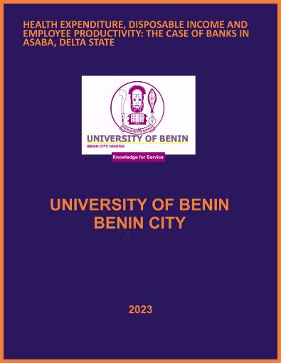 Picture of HEALTH EXPENDITURE, DISPOSABLE INCOME AND EMPLOYEE PRODUCTIVITY: THE CASE OF BANKS IN ASABA, DELTA STATE
