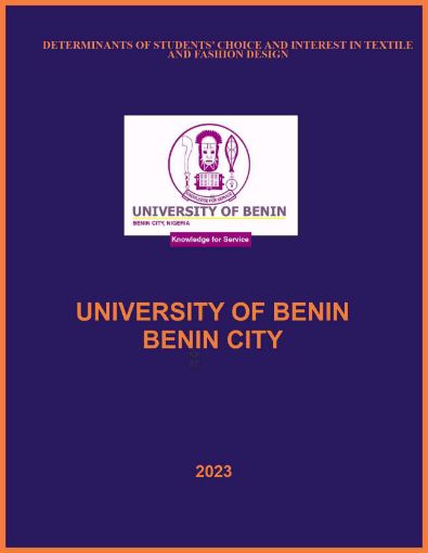 Picture of DETERMINANTS OF STUDENTS’ CHOICE AND INTEREST IN TEXTILE AND FASHION DESIGN.