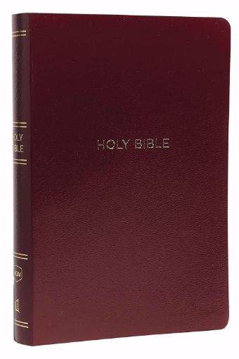 Picture of NKJV Holy Bible, Giant Print Center-Column Reference Bible, Burgundy Leather-look