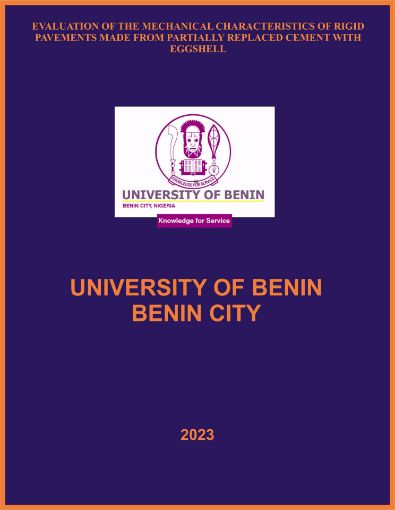 Picture of EVALUATION OF THE MECHANICAL CHARACTERISTICS OF RIGID PAVEMENTS MADE FROM PARTIALLY REPLACED CEMENT WITH EGGSHELL
