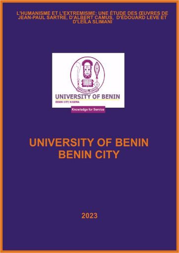 Picture of L’HUMANISME ET L’EXTREMISME: UNE ÉTUDE DES ŒUVRES DE JEAN-PAUL SARTRE, D’ALBERT CAMUS,  D’ÉDOUARD LEVE ET D’LEÏLA SLIMANI
